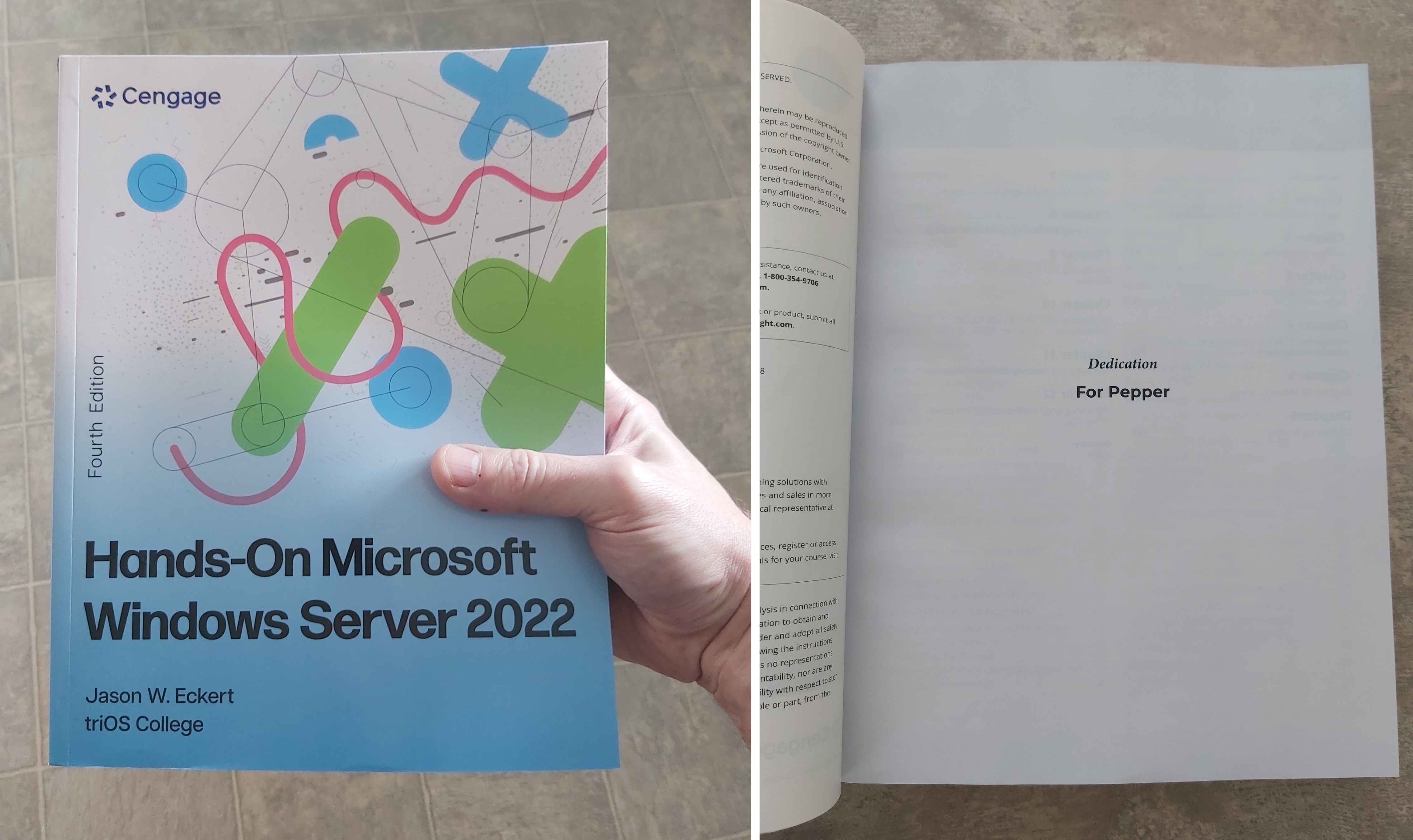 Hands-On Server 2022 book and dedication